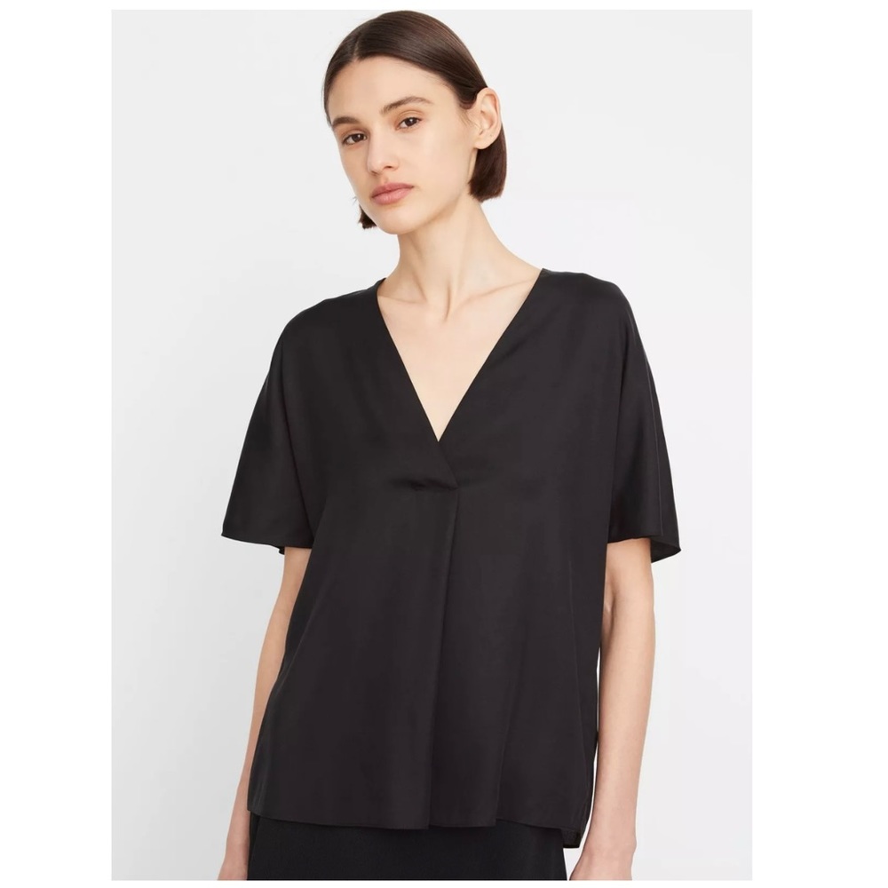 Vince Silk Popover Batwing Sleeve Blouse Top Tunic